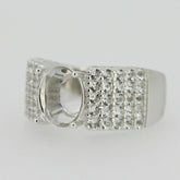 Sterling Silver Semi Mount Ring Setting Oval OV 10x8mm White Topaz or Moissanite - Syzjewelry